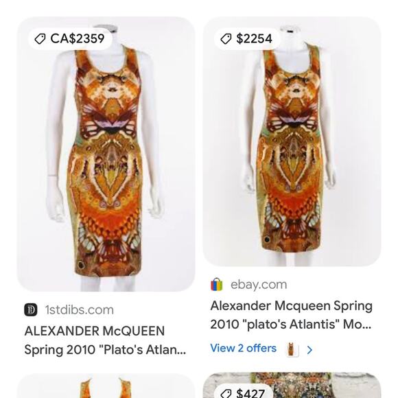 ALEXANDER McQUEEN Spring 2010 Plato's Atlantis Moth Camouflage Tank Dress Sz 44 - Picture 16 of 16